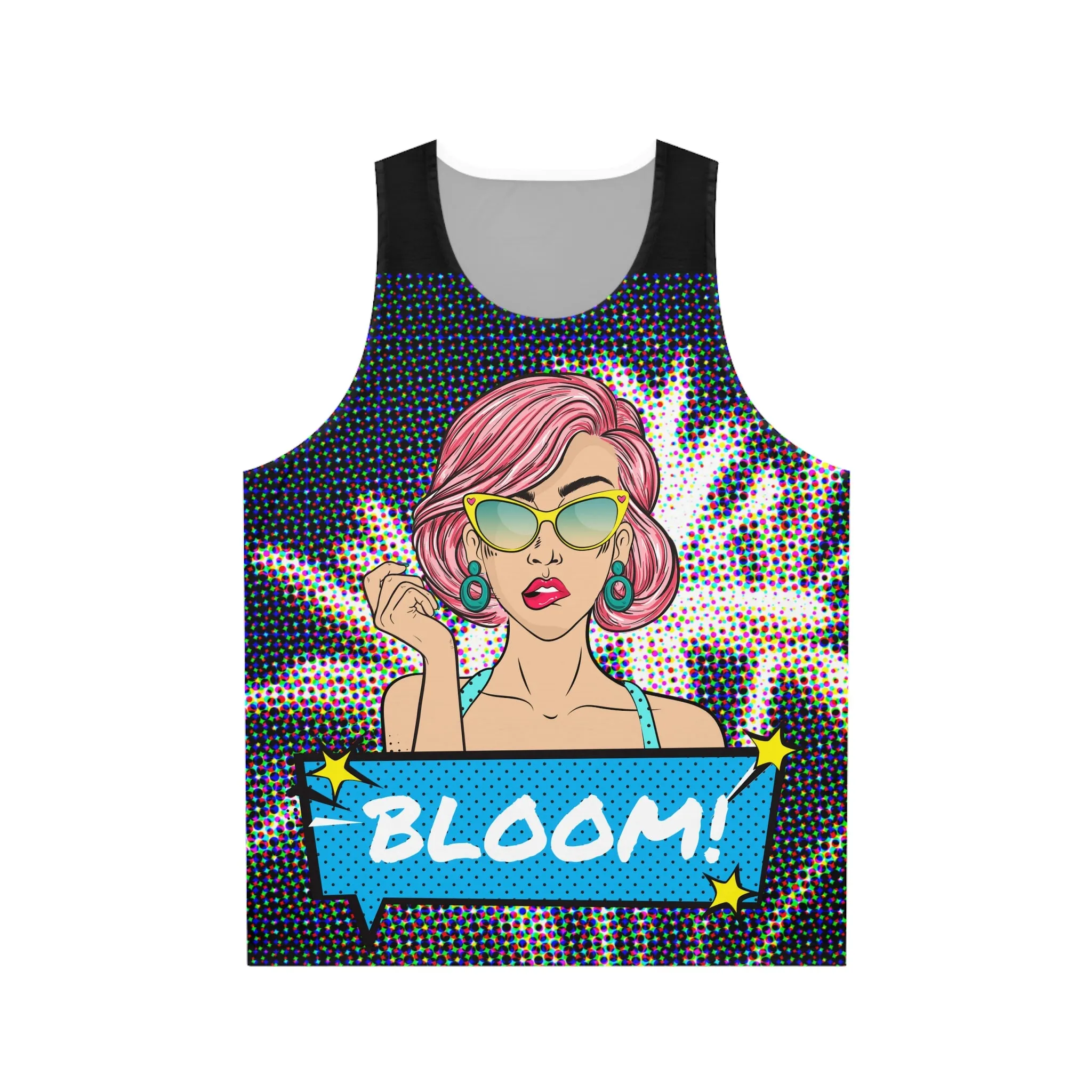 bloom retro comic graphic tank