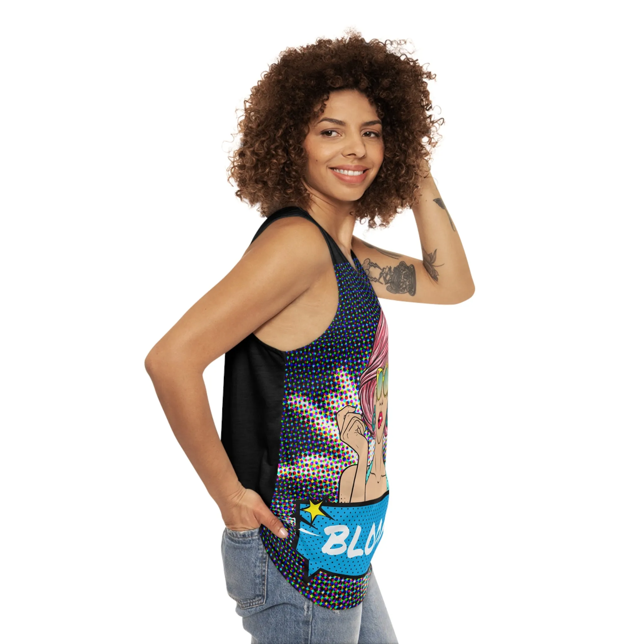 bloom retro comic graphic tank