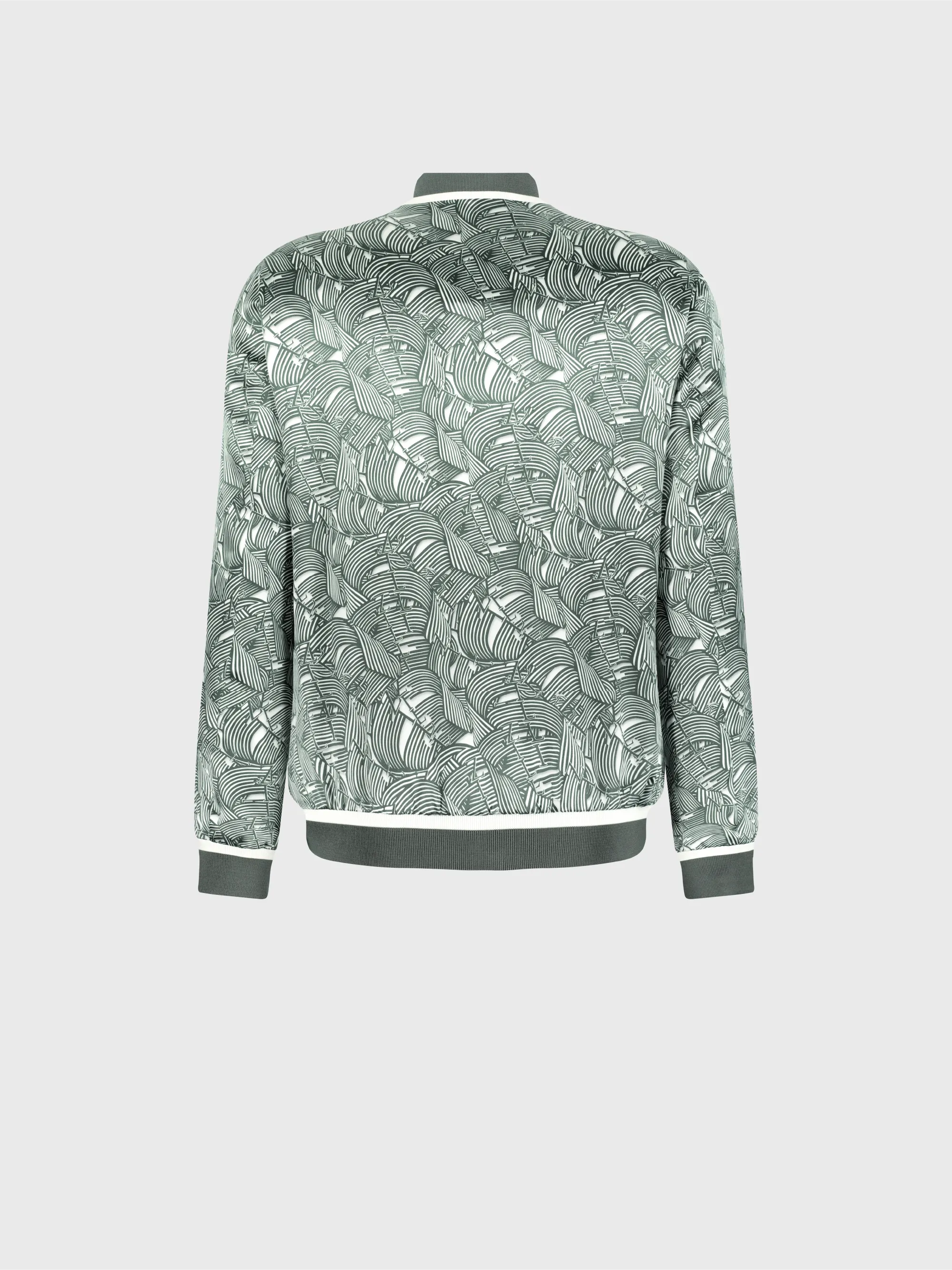 Bomber Jacket in Printed Cinema Band Pattern