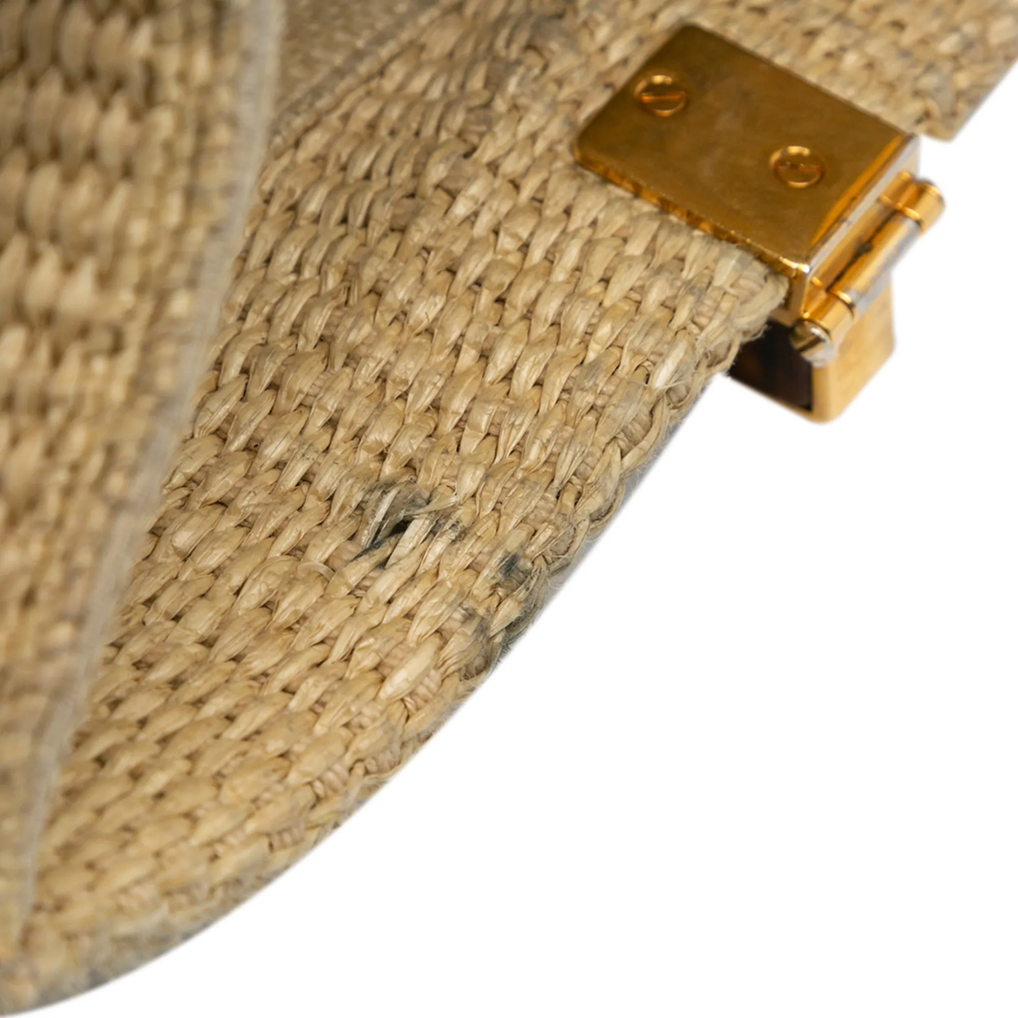 Brown Fendi Medium Sunshine Raffia Tote Satchel