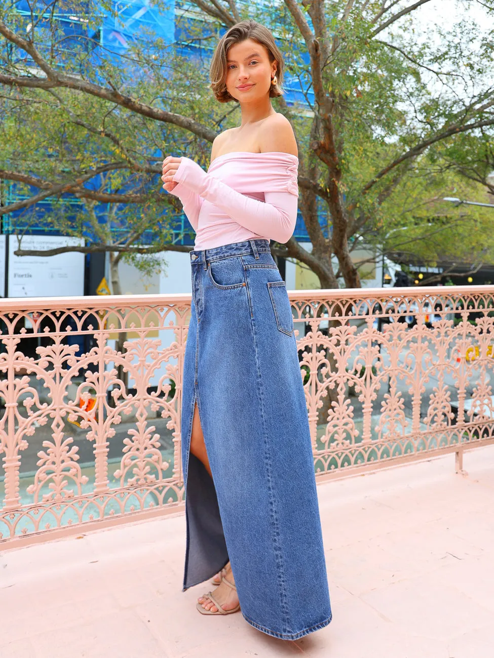 Camilla and Marc Kennedy Denim Skirt in Classic Blue