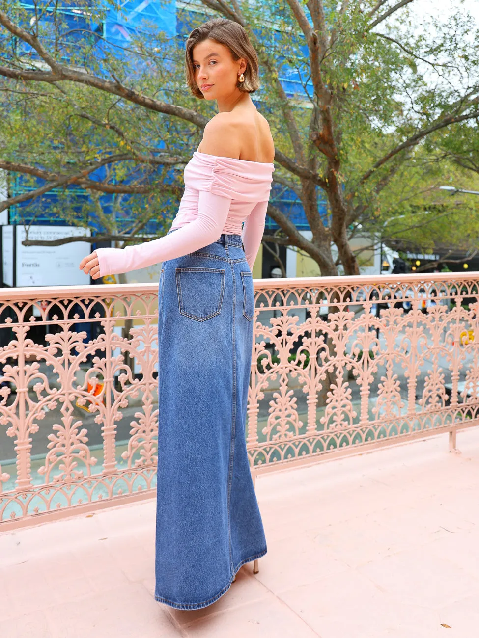 Camilla and Marc Kennedy Denim Skirt in Classic Blue