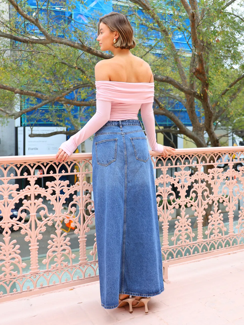 Camilla and Marc Kennedy Denim Skirt in Classic Blue