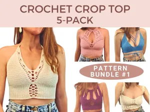 Crochet Pattern Top Bundle - 5 PACK