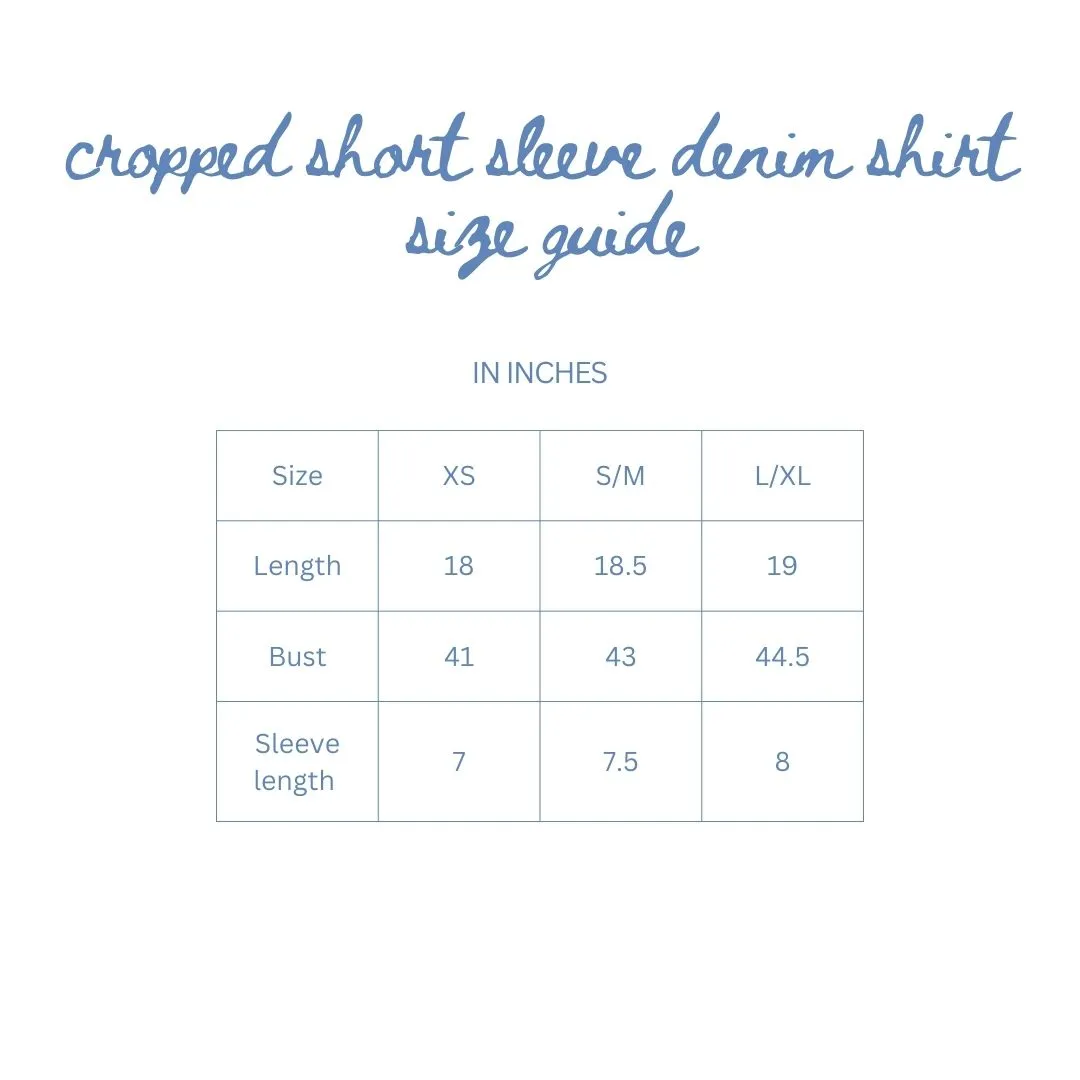 Cropped Short Sleeve Denim Shirt
