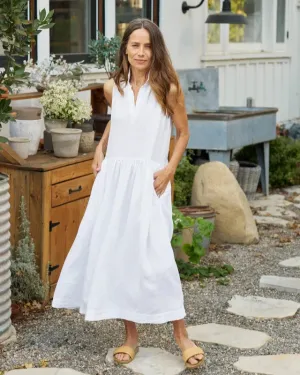 Daphne Linen Shirtdress | White