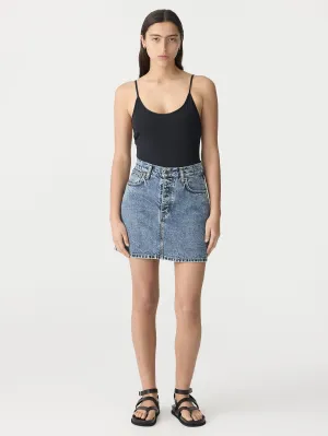 denim mini skirt