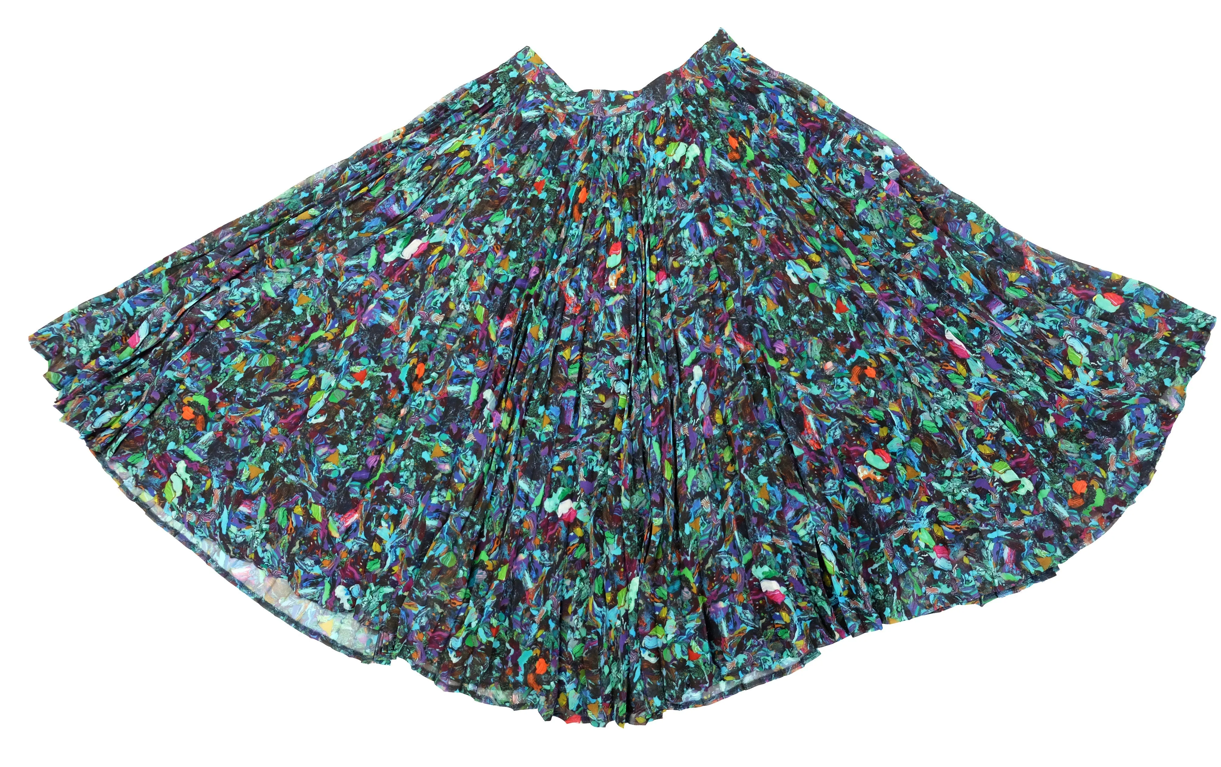 Dries van Noten Abstract Multicoloured Pleated Skirt, UK12