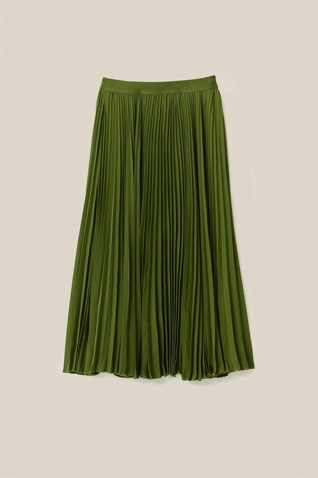 Farm Rio green pleated maxi skirt