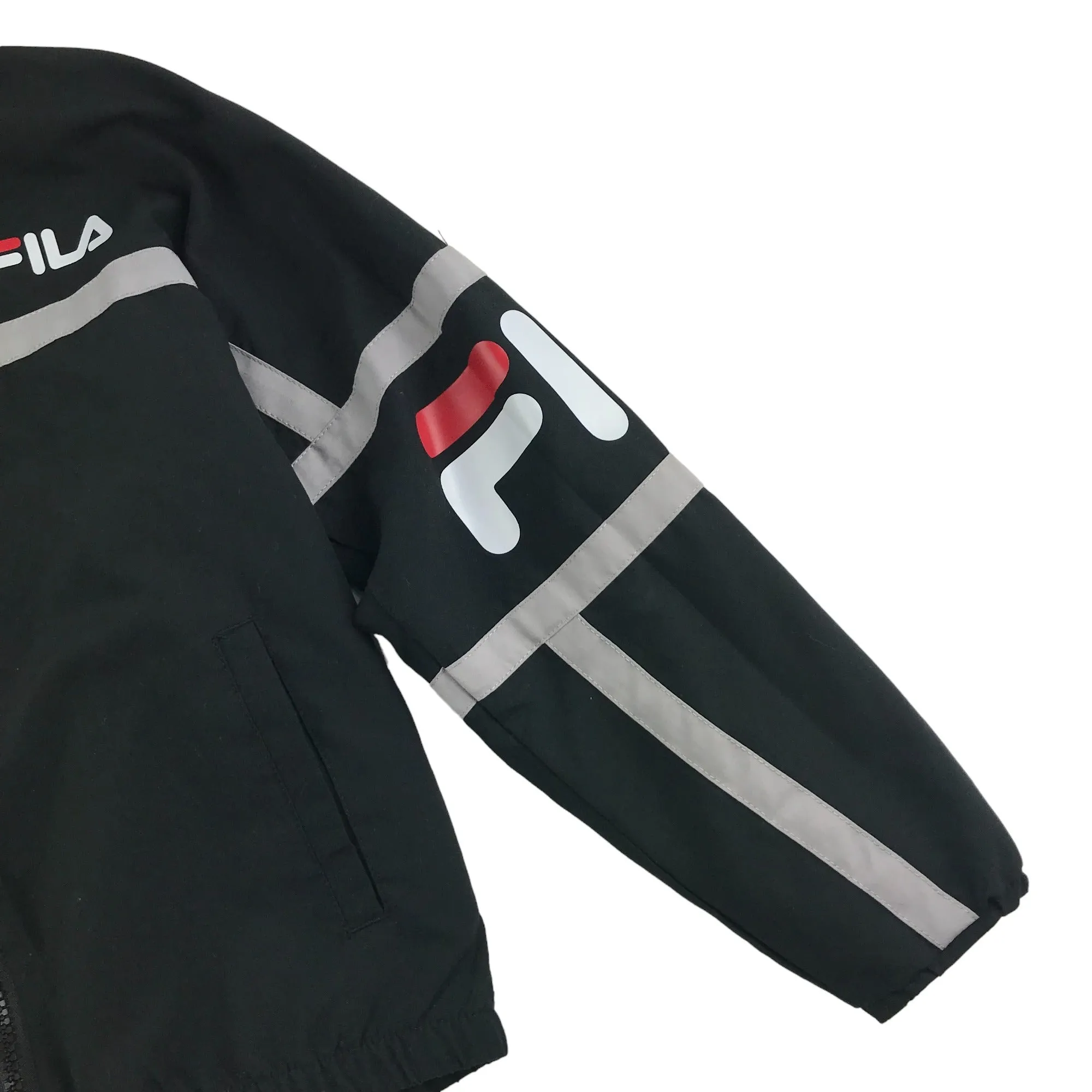 Fila Jacket 8 years black hooded light windbreaker with mesh lining