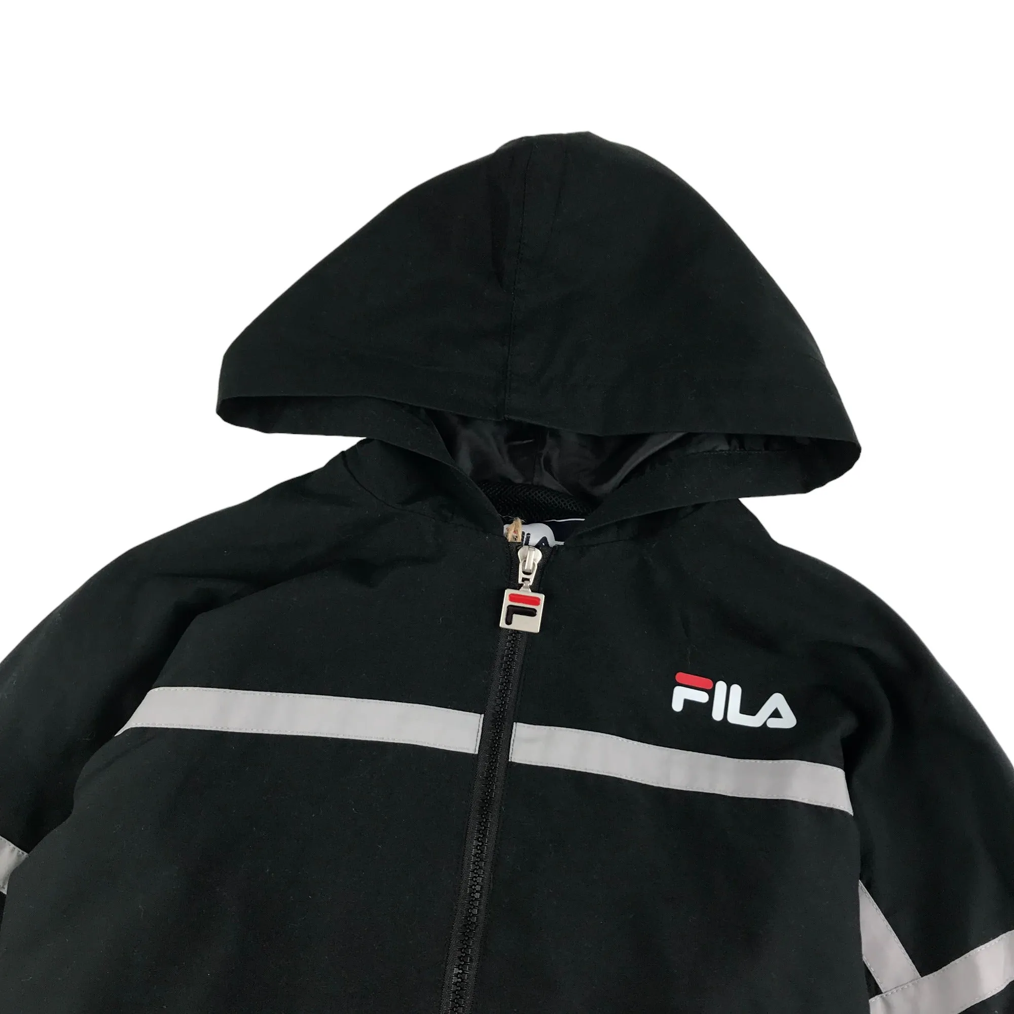 Fila Jacket 8 years black hooded light windbreaker with mesh lining