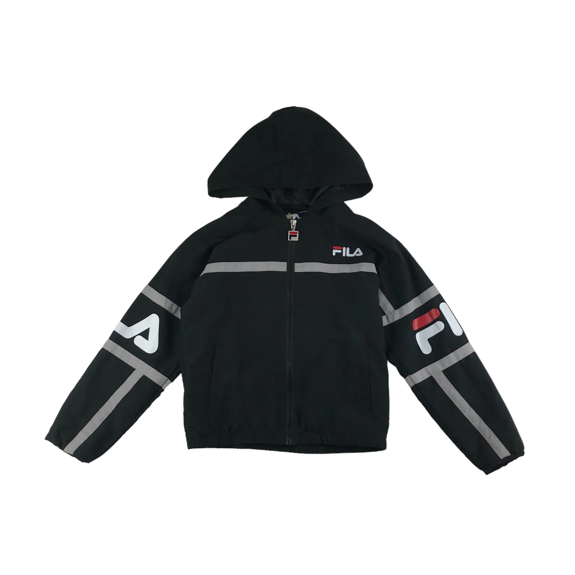 Fila Jacket 8 years black hooded light windbreaker with mesh lining