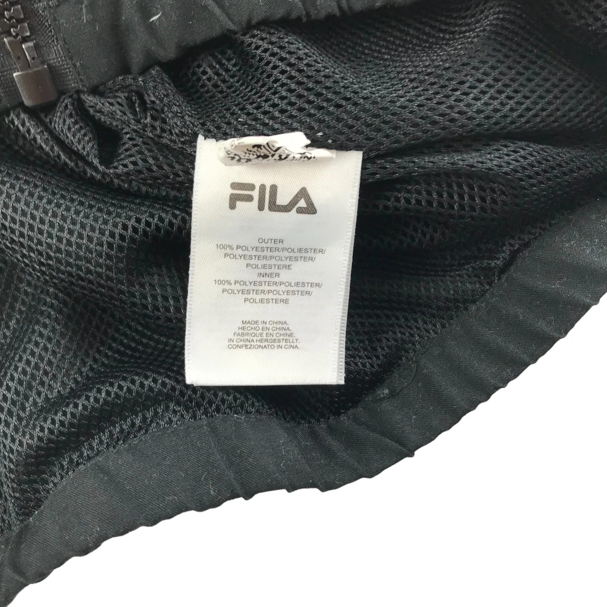 Fila Jacket 8 years black hooded light windbreaker with mesh lining