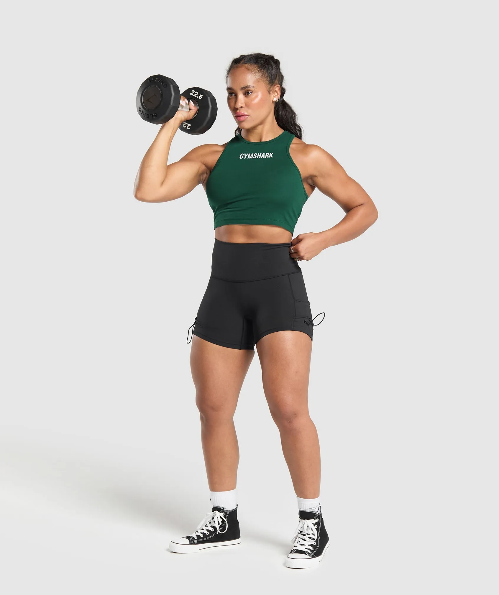 Gymshark Training Department Graphic Cropped Tank - Conditioning Green