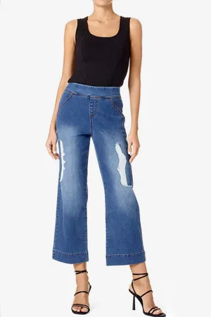 HUE Ripped Cropped Flare Skimmer