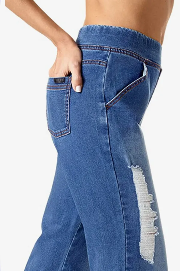 HUE Ripped Cropped Flare Skimmer