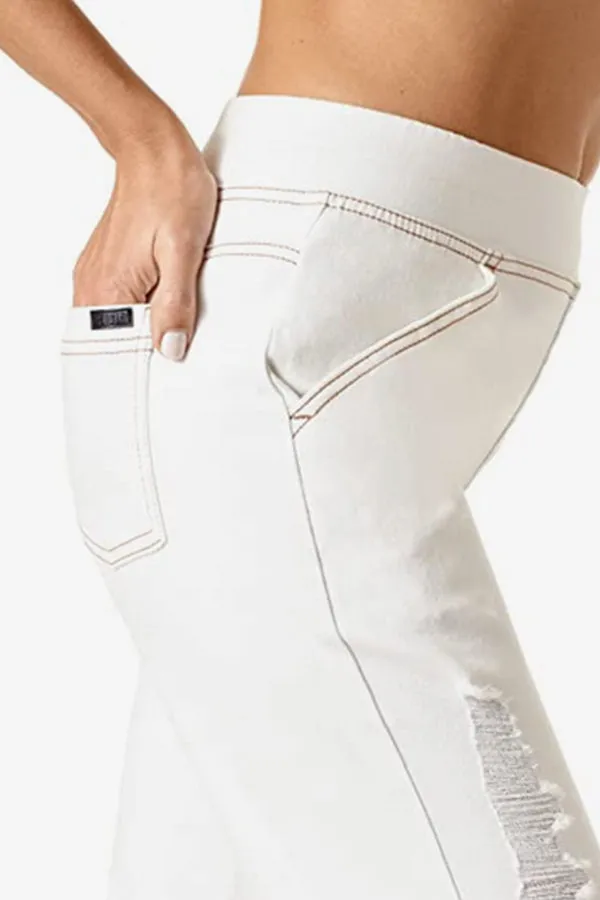 HUE Ripped Cropped Flare Skimmer