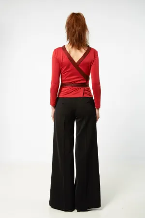 Inverted wrapover top