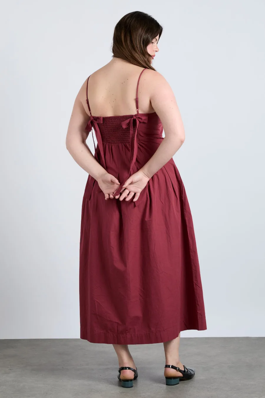 iris bow midi dress