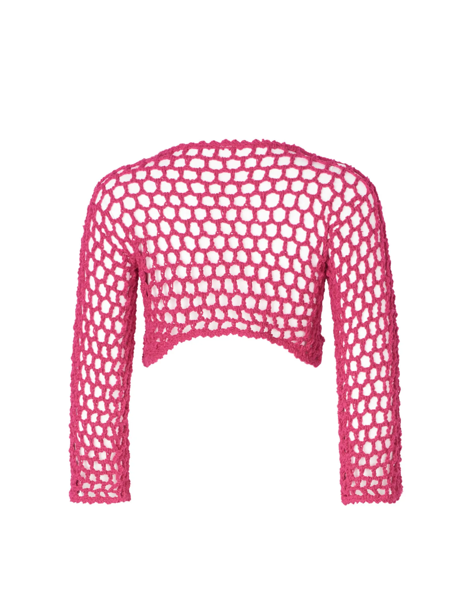 Jane Fuchsia Crochet Crop Top