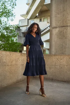 Joseph Ribkoff - 251905 Pleated Puff Sleeve Dress