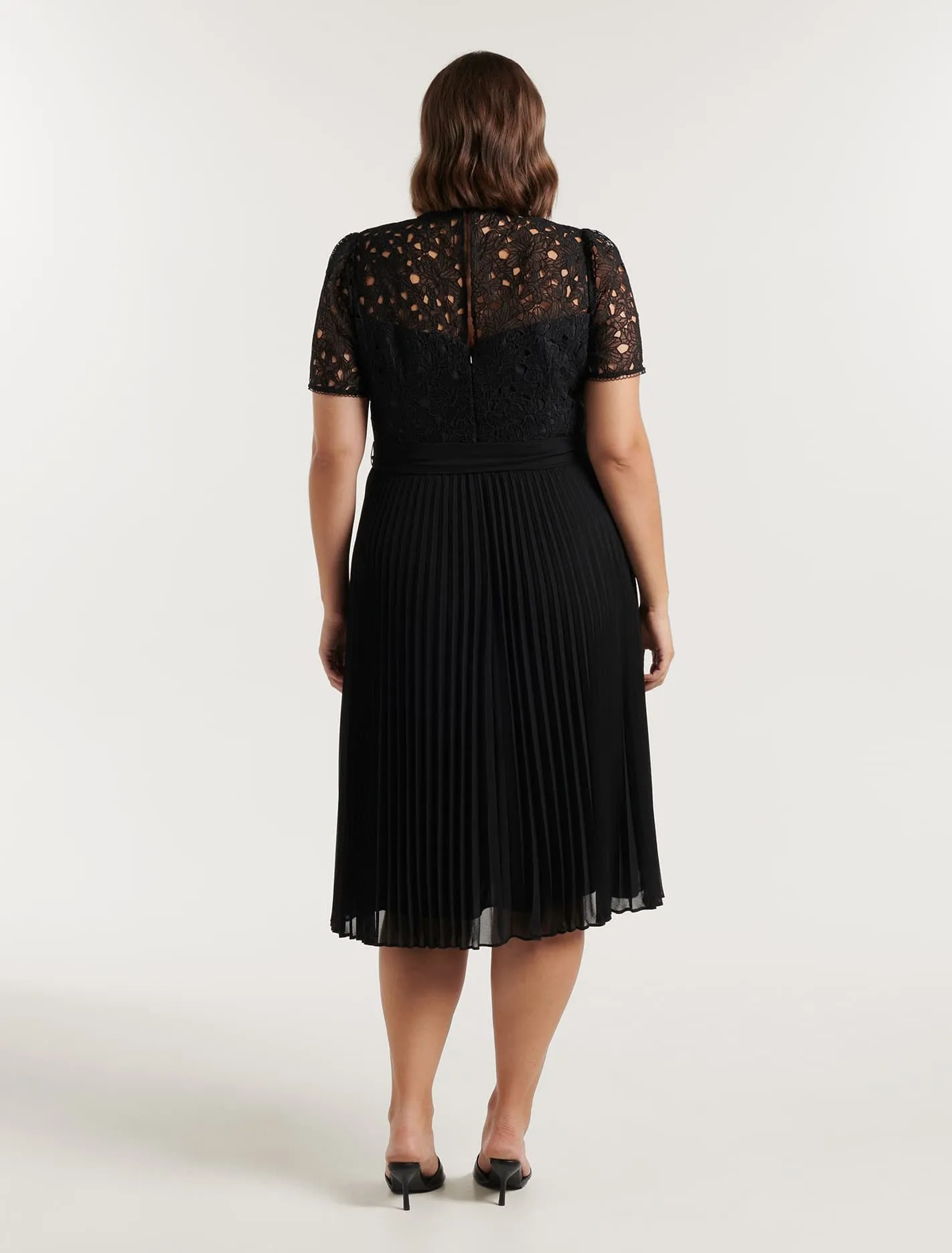 Khloe Curve Lace 2 In 1 Midi Dress