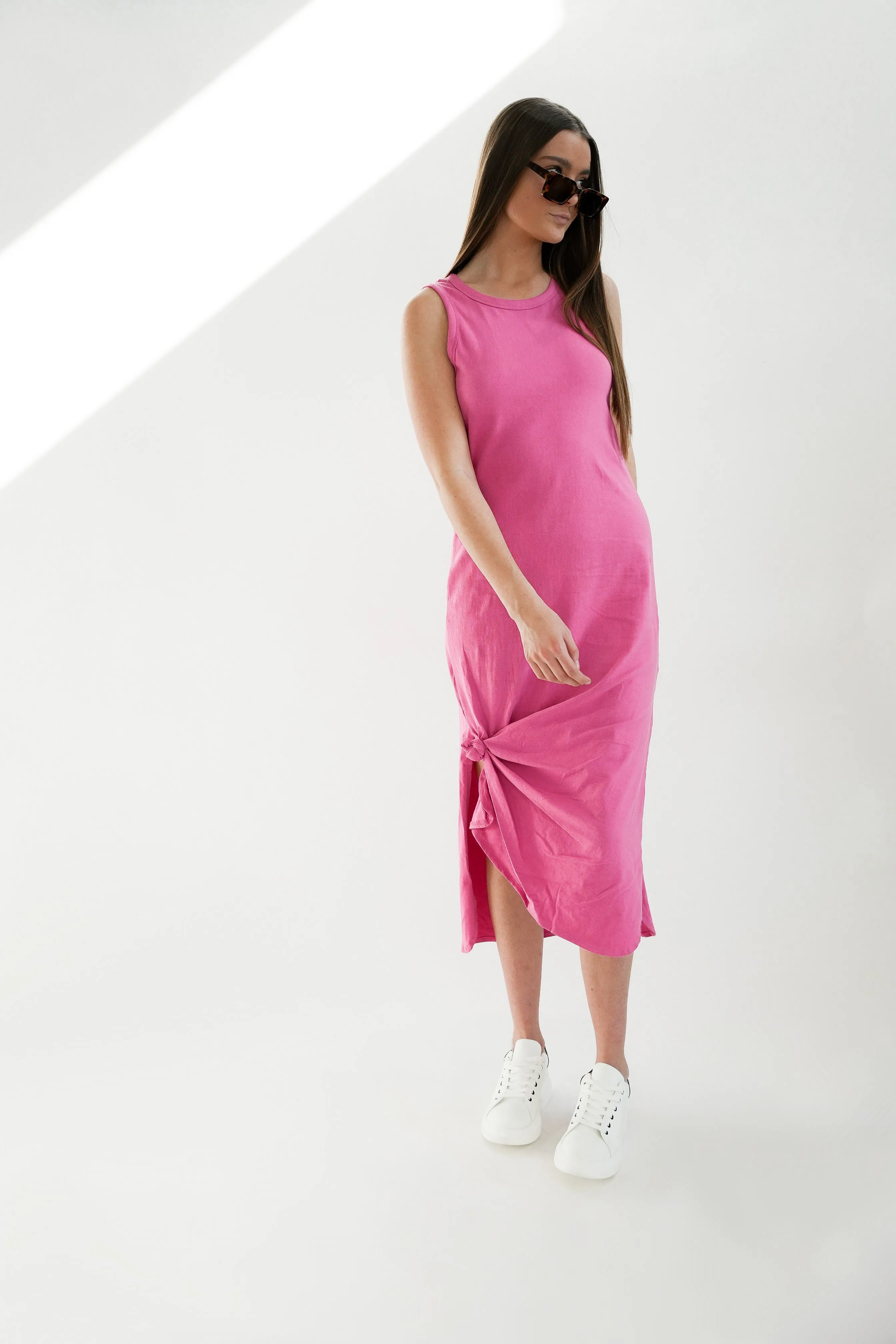 Kiki Tie Sleeveless Dress | Pink