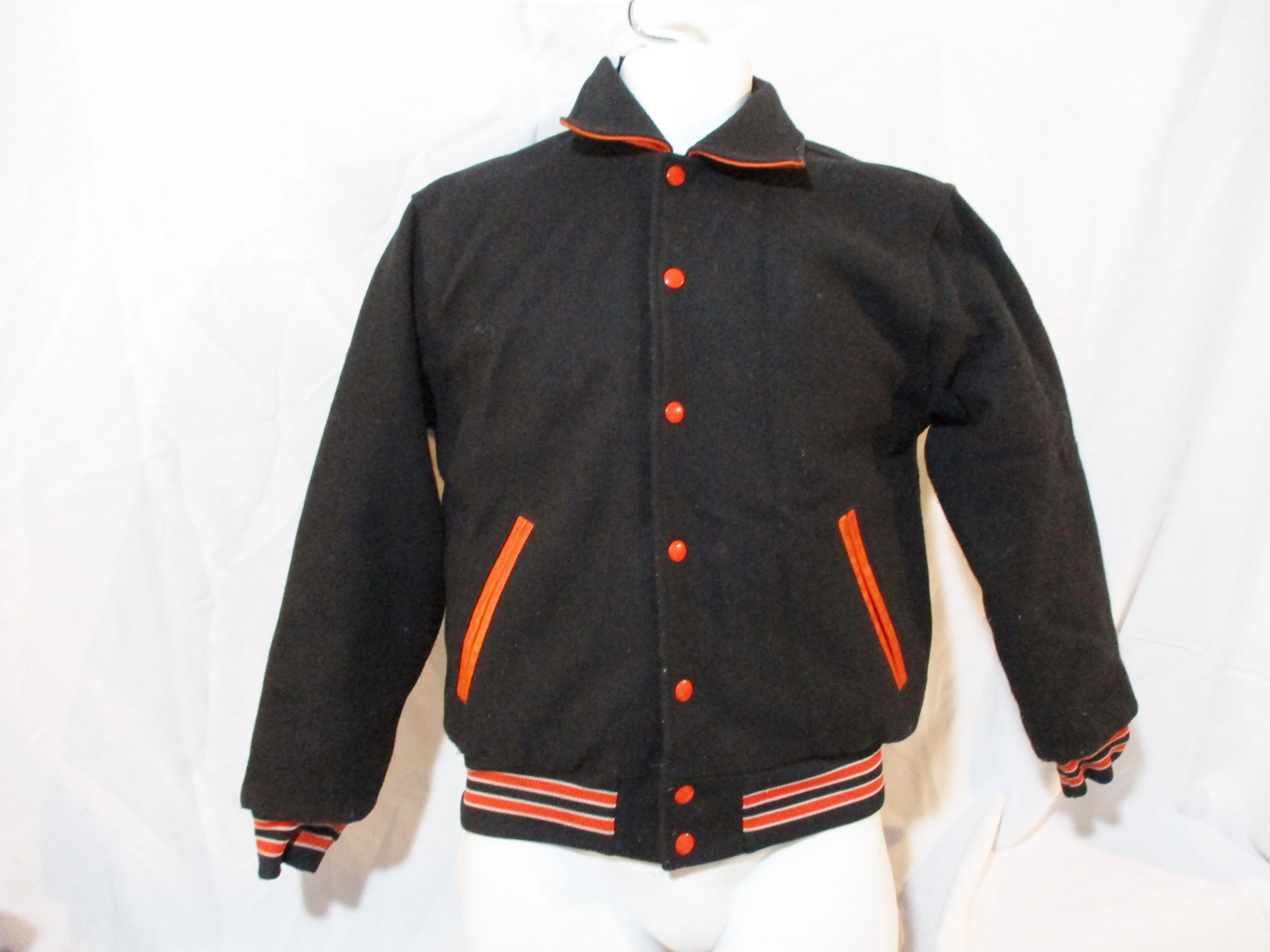 MAMARONECK HOCKEY Varsity Bomber Letterman Jacket Coat XS 32-34 Blue