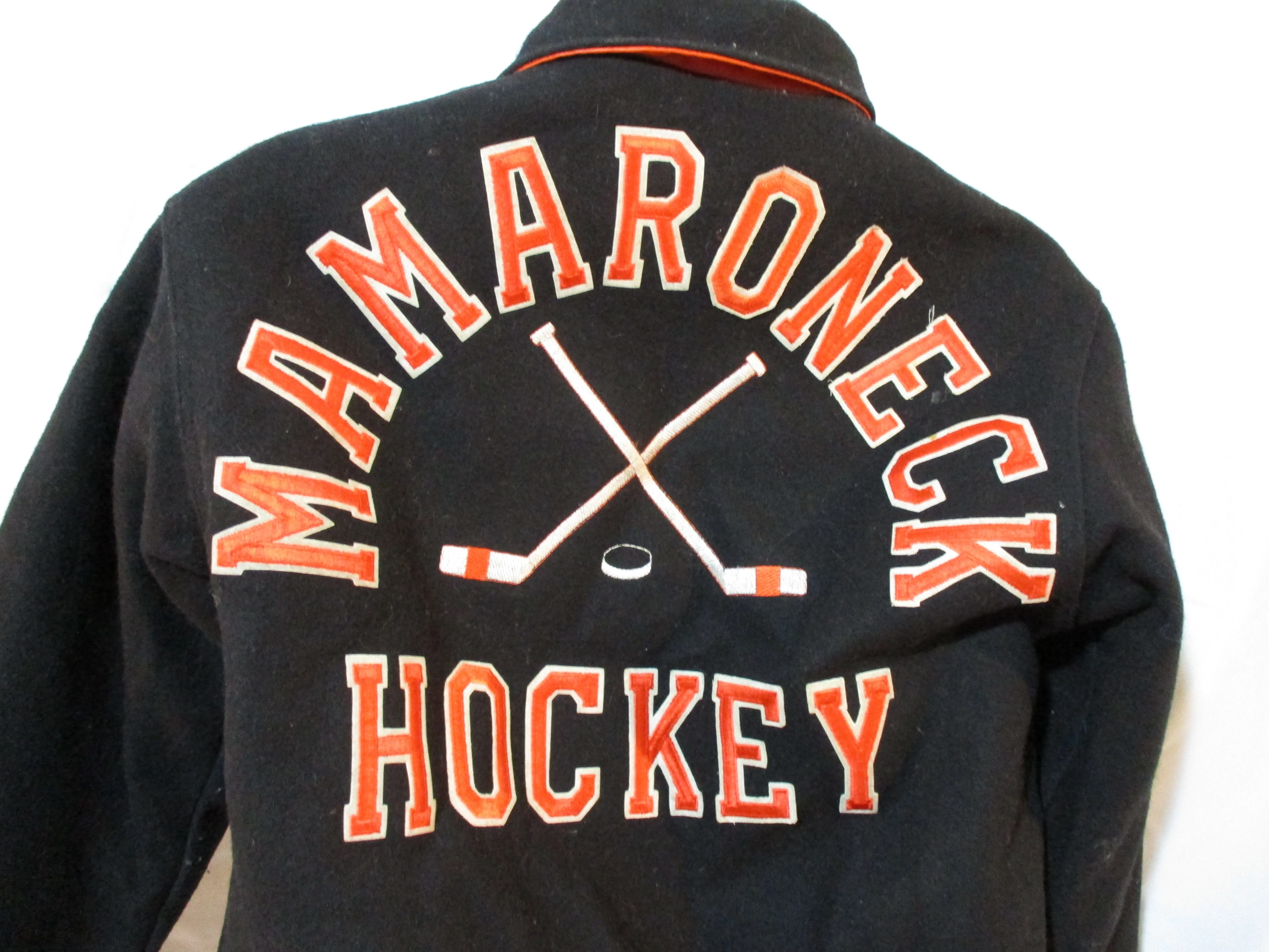 MAMARONECK HOCKEY Varsity Bomber Letterman Jacket Coat XS 32-34 Blue
