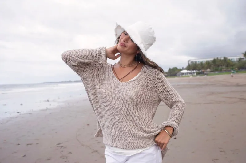 Maui Cotton V-Neck Sweater