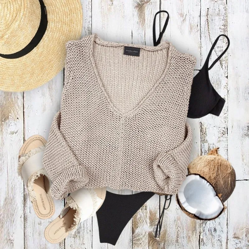 Maui Cotton V-Neck Sweater