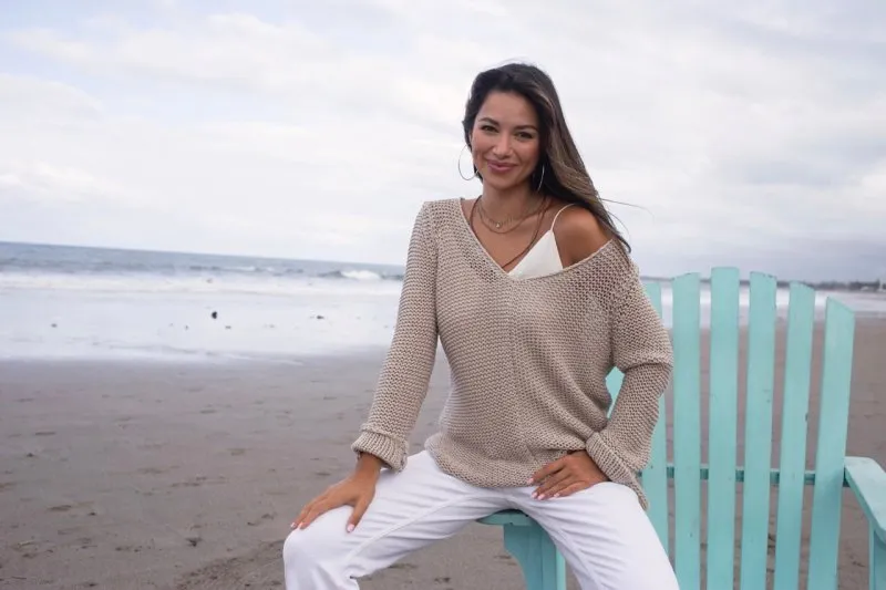 Maui Cotton V-Neck Sweater