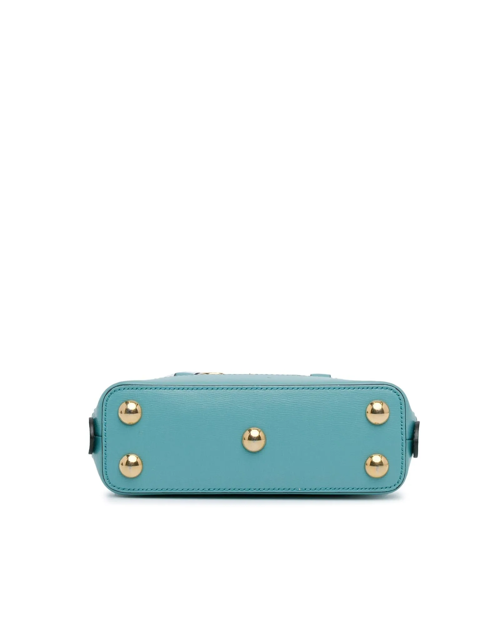 Mini Raffia Top Handle Bag with Leather Trim