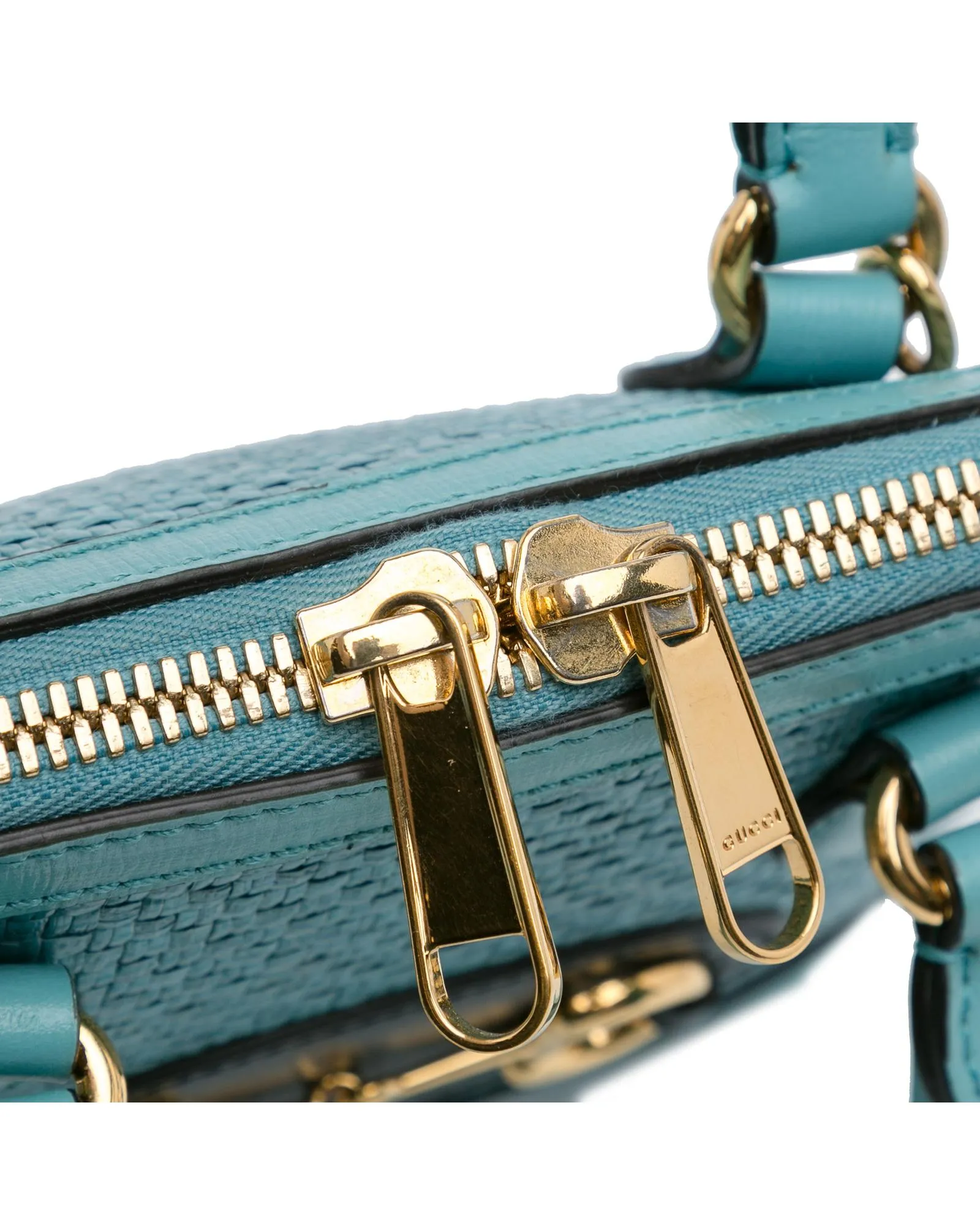 Mini Raffia Top Handle Bag with Leather Trim