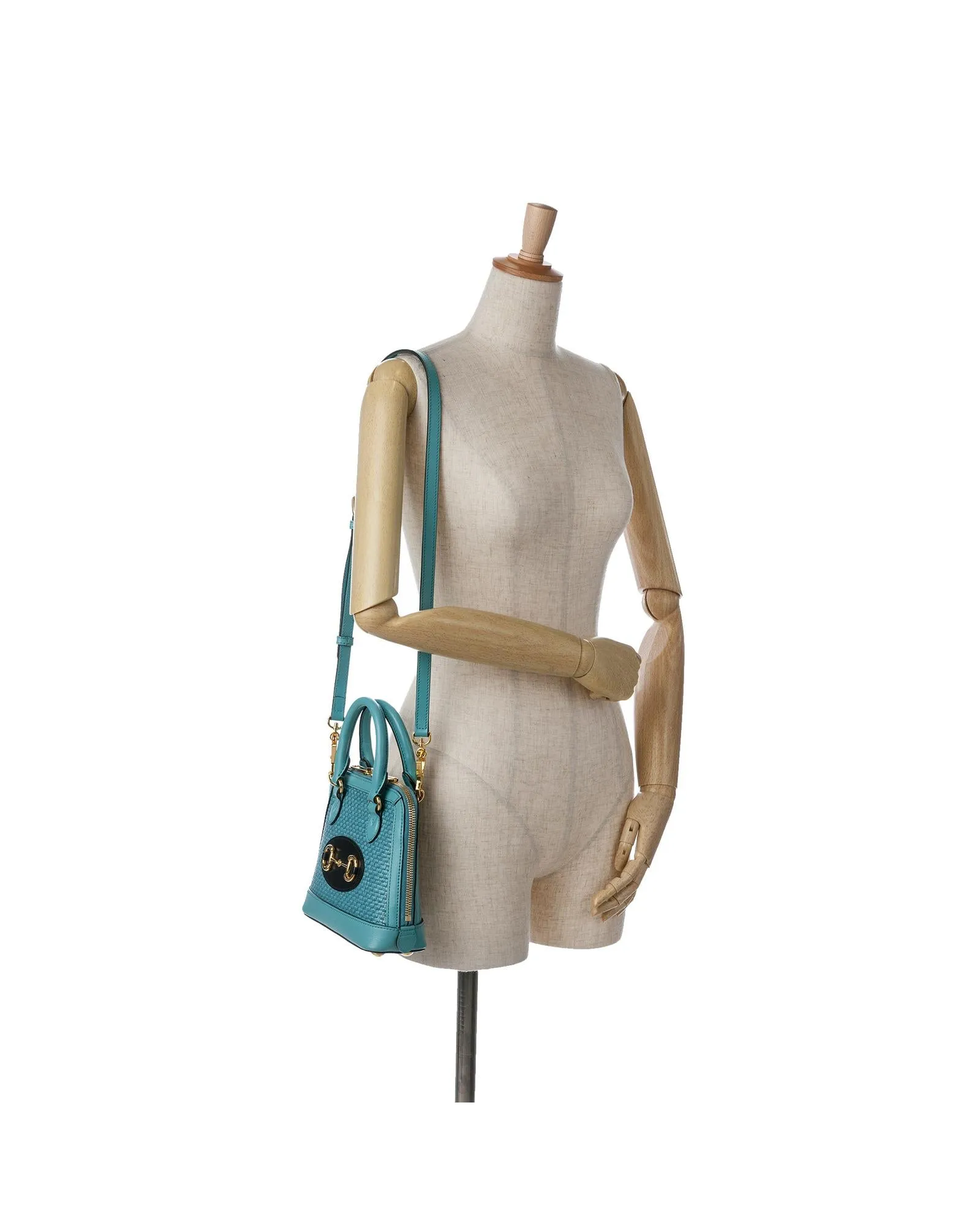 Mini Raffia Top Handle Bag with Leather Trim