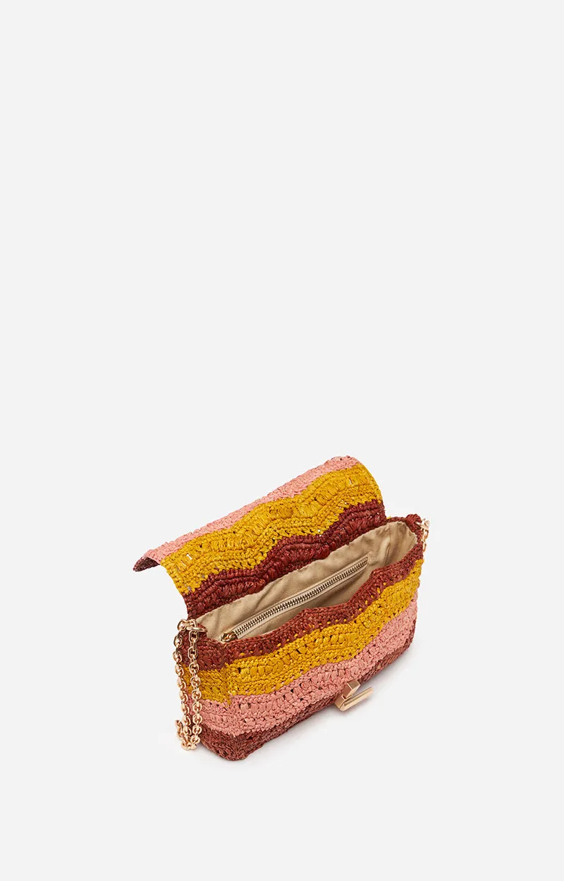 Nano Moon Multi-Coloured Raffia Bag