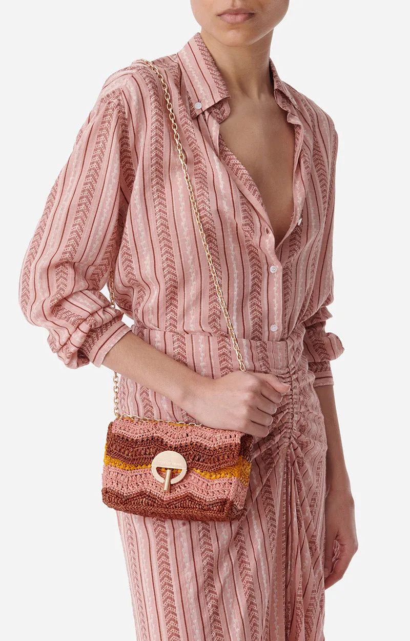 Nano Moon Multi-Coloured Raffia Bag