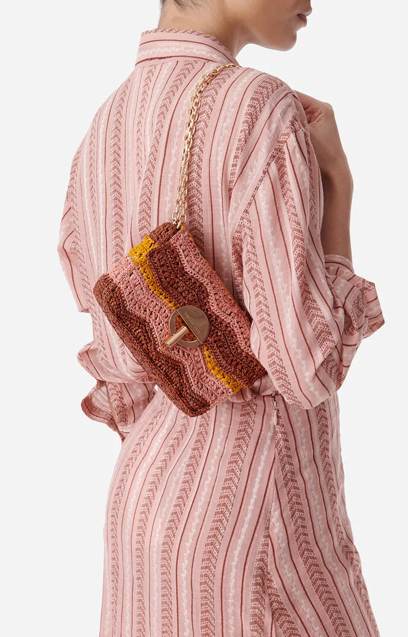 Nano Moon Multi-Coloured Raffia Bag