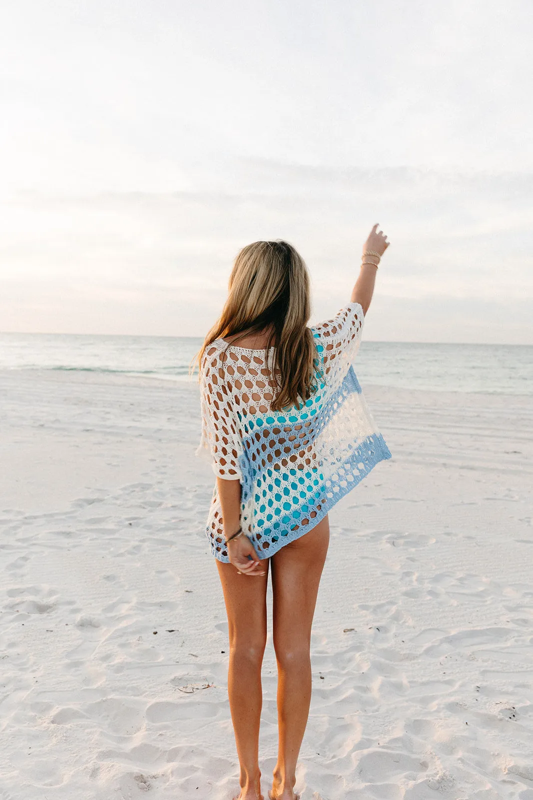 New Mood Crochet Top - Cerulean Blue
