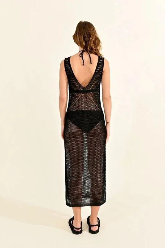 Openwork Knit Maxi Dress