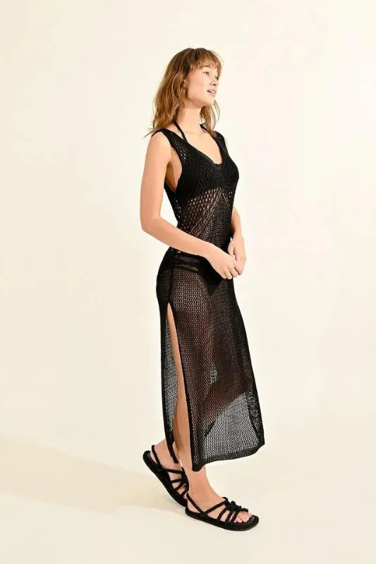 Openwork Knit Maxi Dress