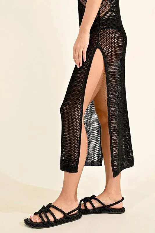 Openwork Knit Maxi Dress