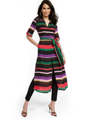Petite Sheer Stripe Maxi Top