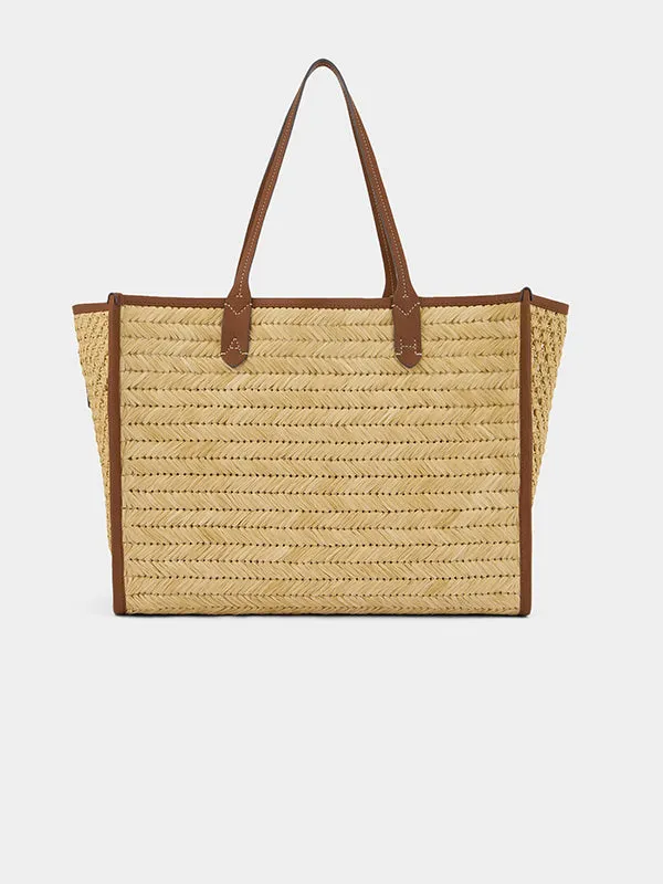 Raffia Pocket Tote with Cedar