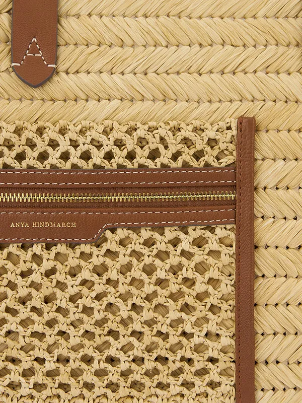 Raffia Pocket Tote with Cedar