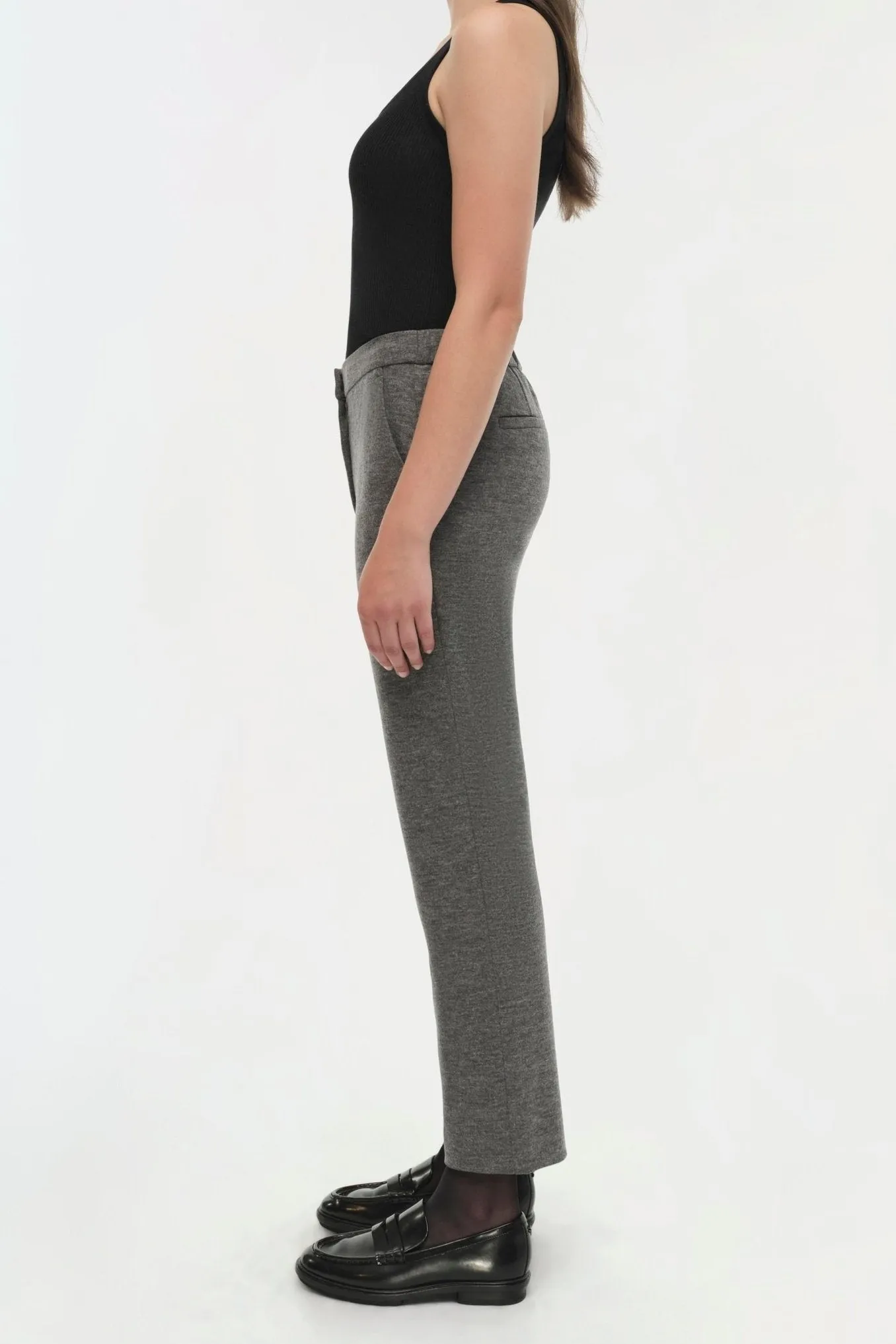 Simkhai Hayley Cropped Straight Pant in Warm Grey