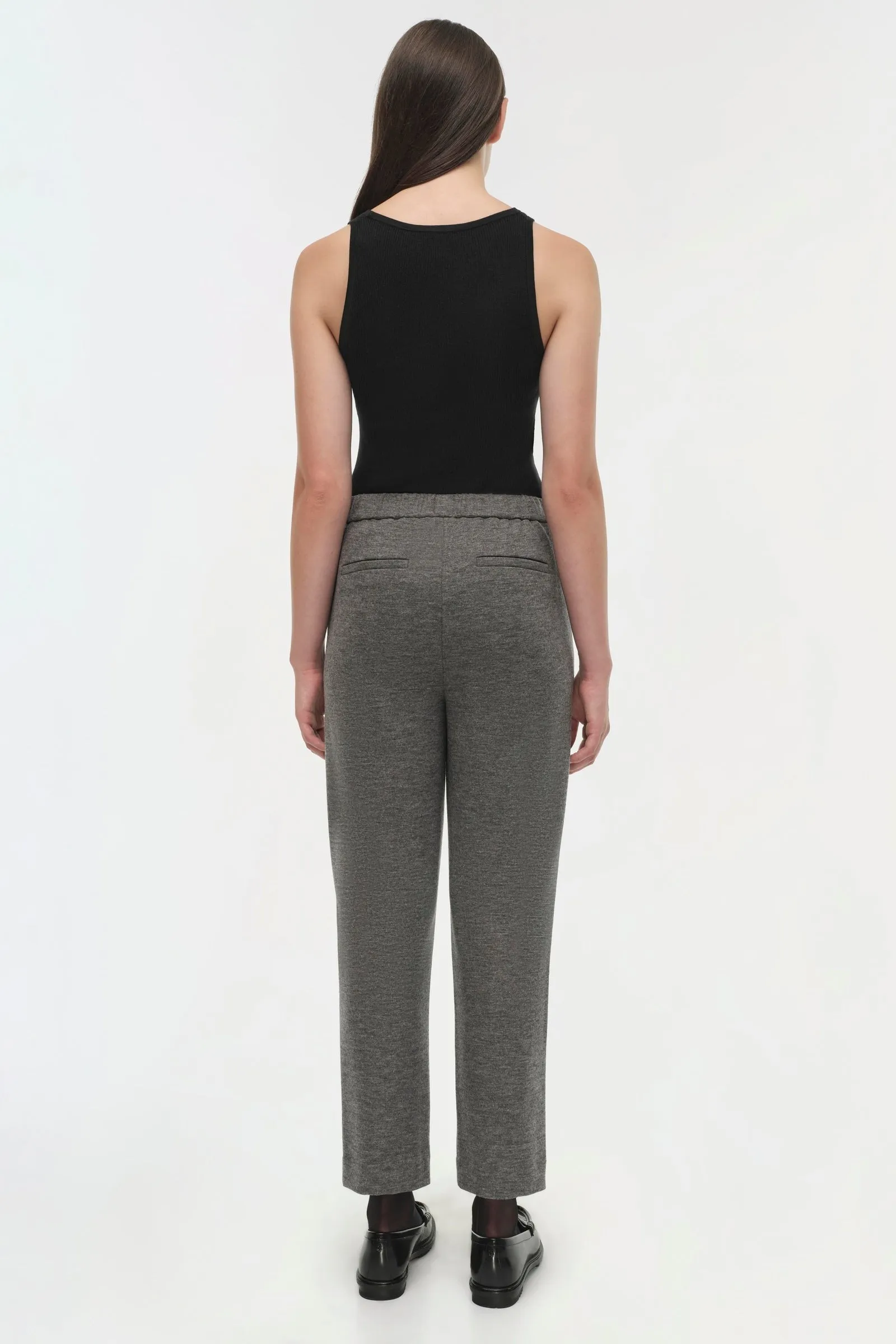 Simkhai Hayley Cropped Straight Pant in Warm Grey