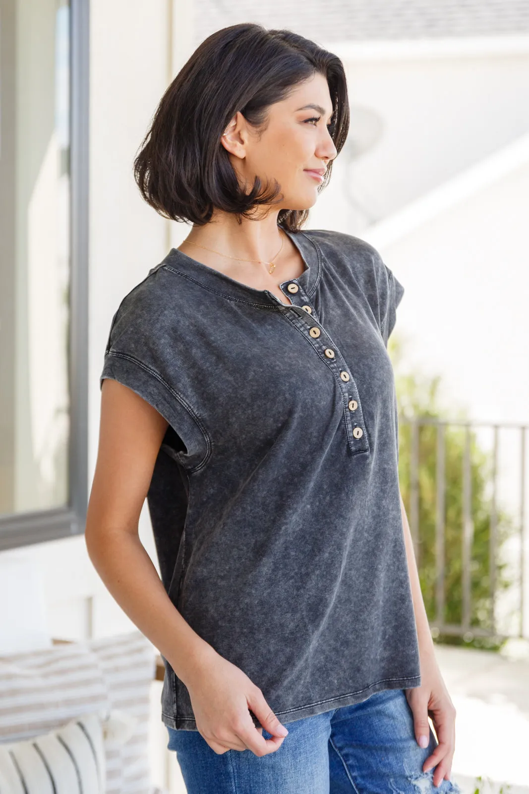 SP24- She's Alright Mineral Wash Sleeveless Henley (Reg & Curvy)