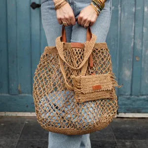Straw Mesh Beach Bag