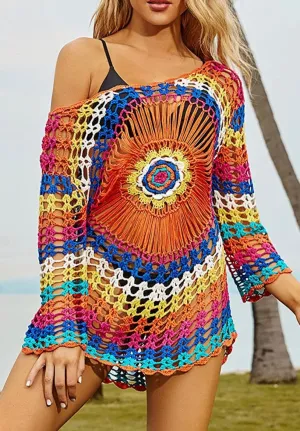 Versatile Crochet Beach Cover-Up Dress - One Size Fits Most